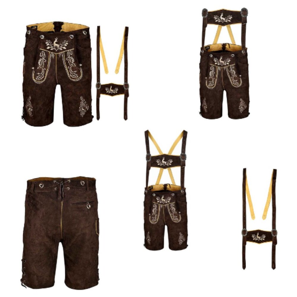 Authentic Men Lederhosen Oktoberfest Bavarian German Festival Party Wear